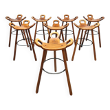Vintage wooden Spanish barstools Marbella