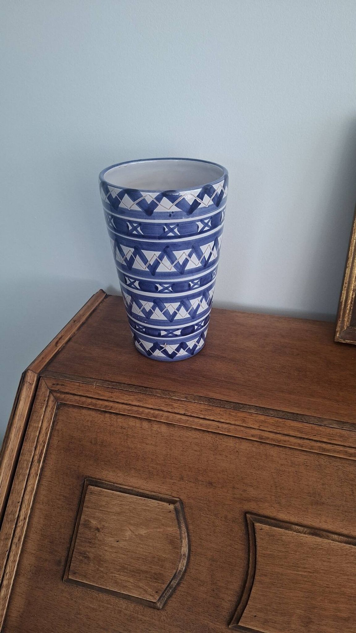 Blue and White Ceramic Decorative Vase Robert Picault