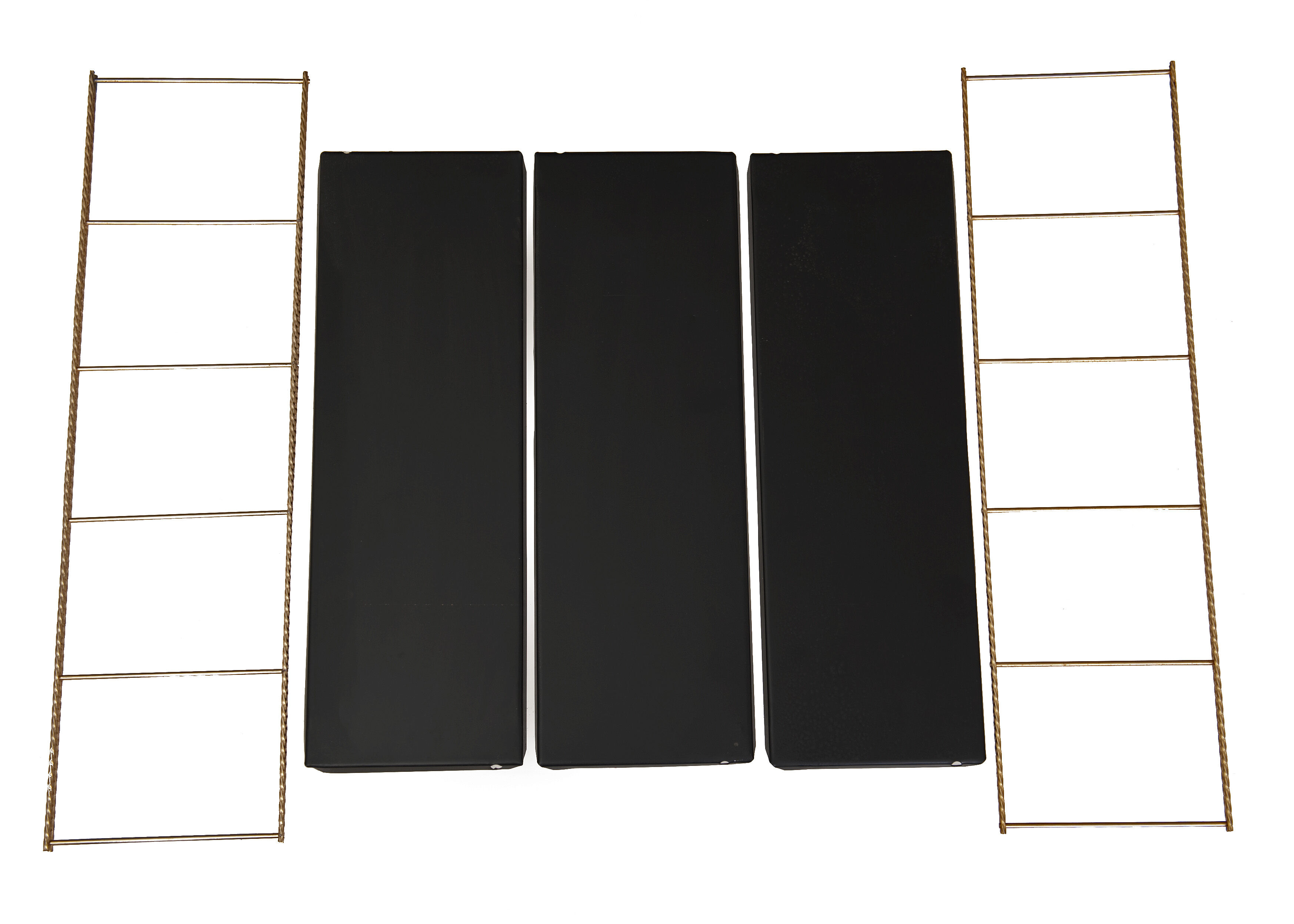 Wall shelf string in gold and black metal with twist year 60 n°1