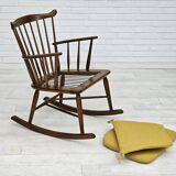 1960-70s, Danish design by Farstrup Stolefabrik, reupholstered rocking chair.