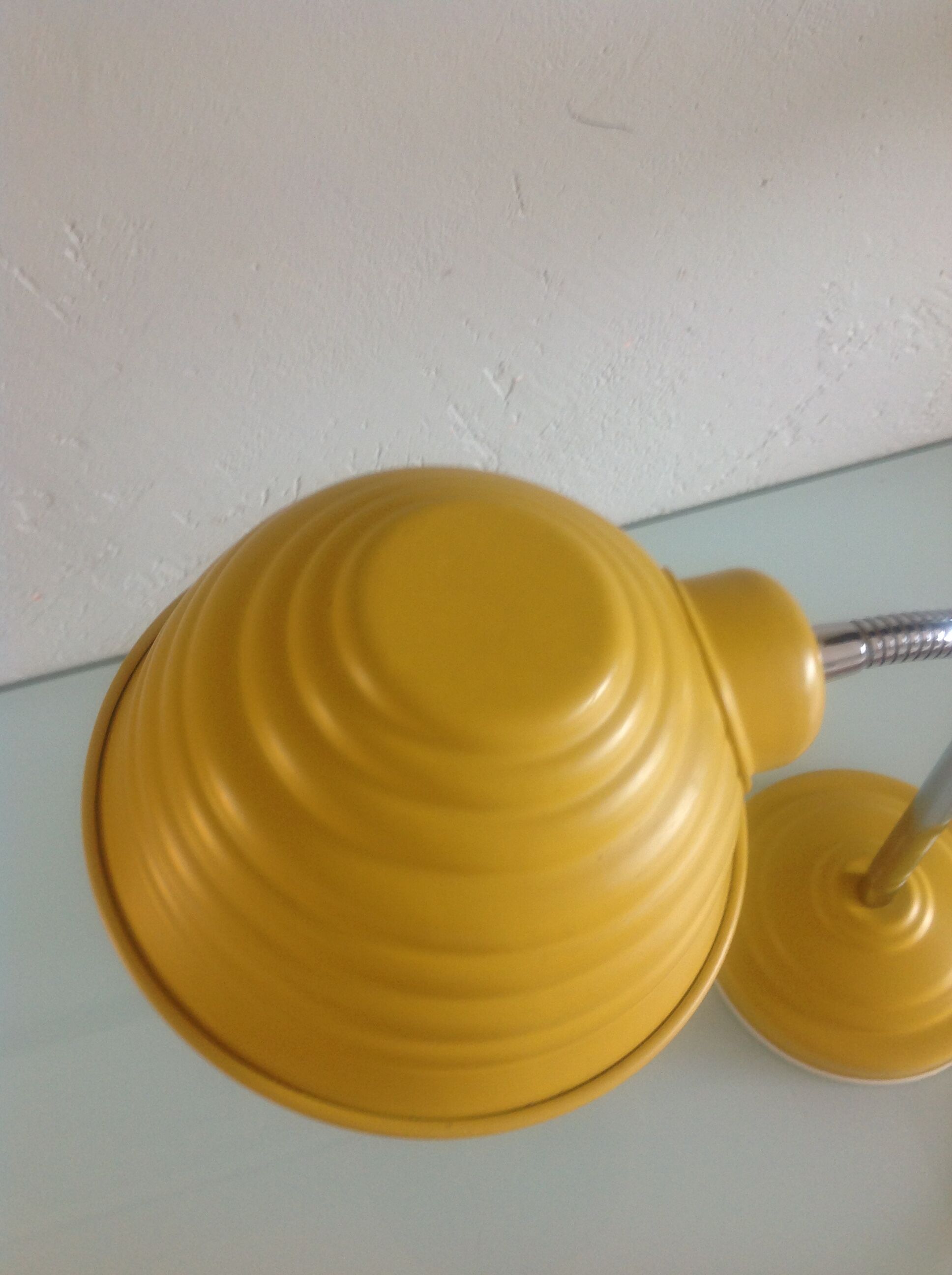 Yellow vintage metal desk lamp 70s