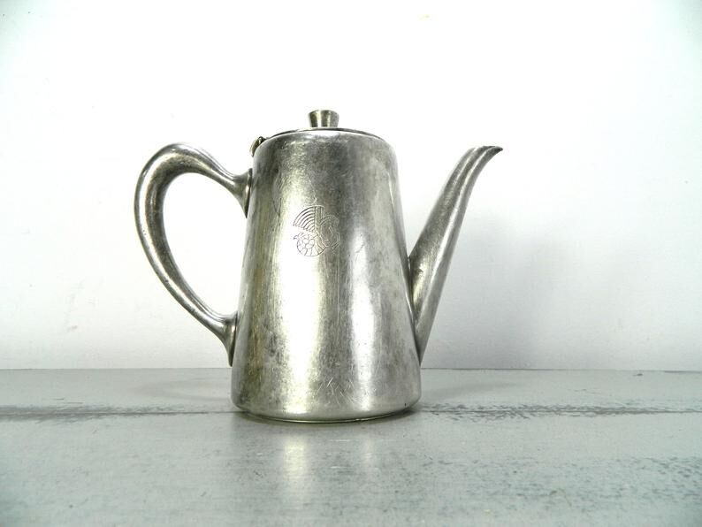 Coffee maker Christofle in silver metal, 60s air France