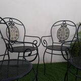 Set of 4 armchairs vintage iron