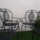 Suite de 4 fauteuils en fer forgé vintage
