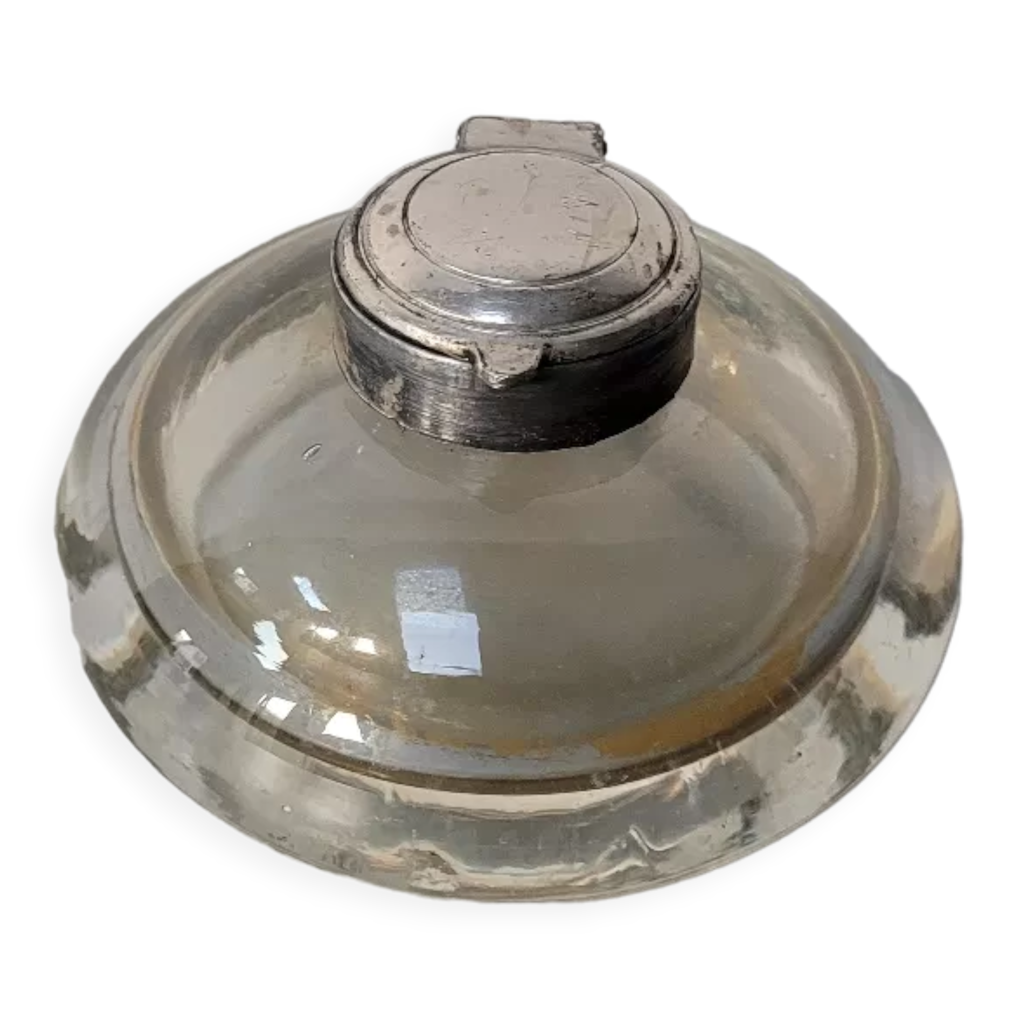 Old glass inkwell