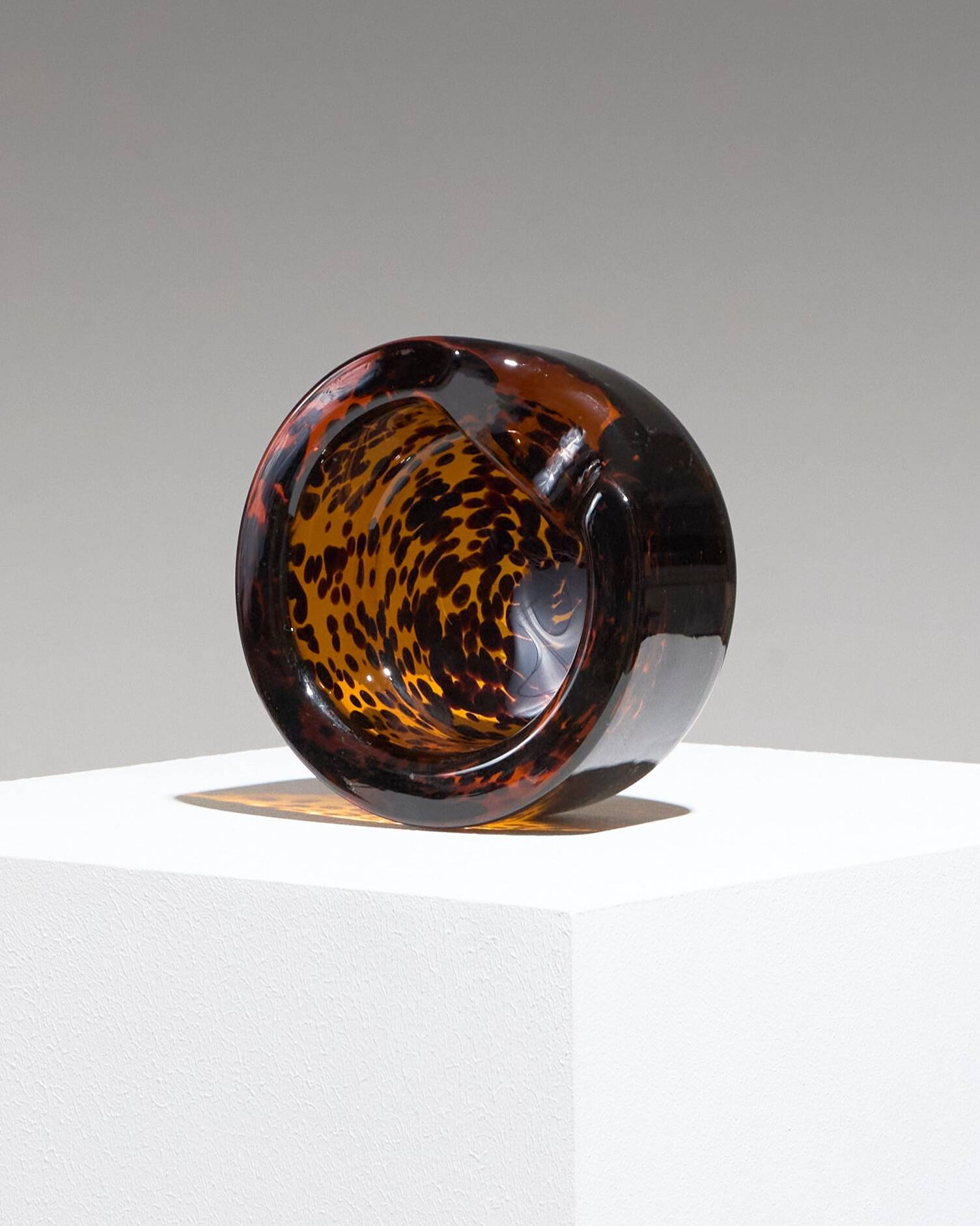 Amber Murano glass ashtray, 1960
