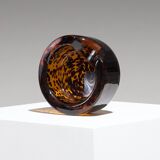 Cendrier en verre de Murano ambré, 1960