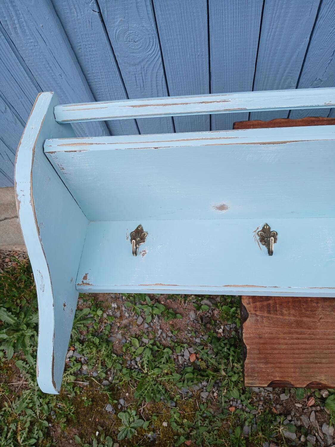 Antique wooden wall shelf