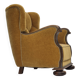 Fauteuil relax danois des années 60, revêtement en velours jaune honning, bois de chêne.
