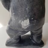 Inuit Art Soapstone Sculpture Eskimo Hunter/Fisherman Signed. 1960s