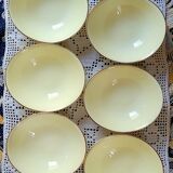 Set of 6 oval yellow hollow plates Salins model Tivoli