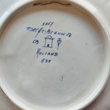 Plated flowery dish ribbed 35 cm in diameter