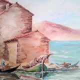 Seascape, oil on canvas signed Benoit and dated 13.5.71