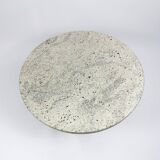 Vintage 1970s Round White Granite Coffee Table