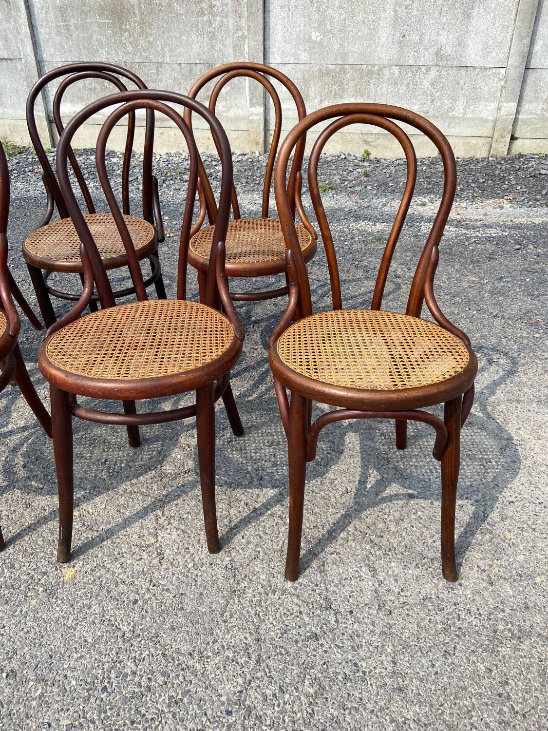 Set of 7 Thonet bistro chairs