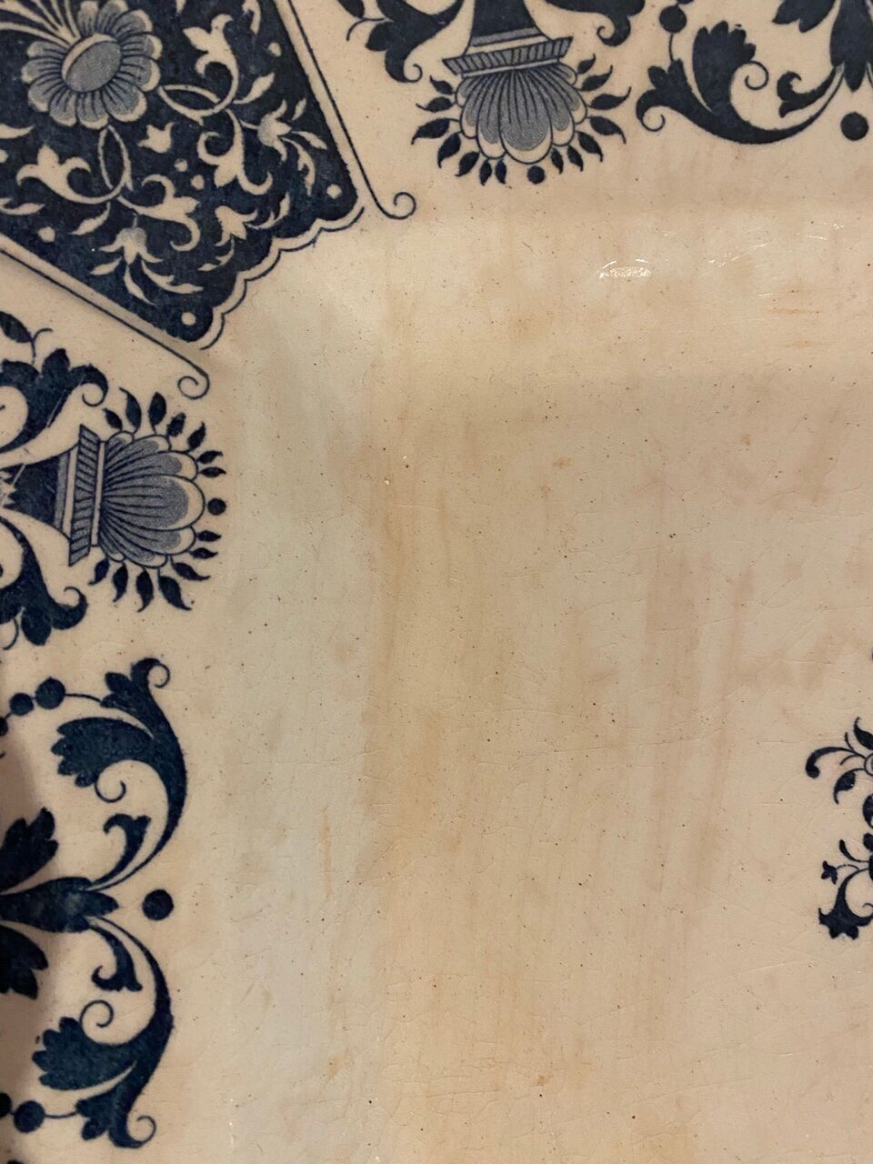 Rectangular dish, Manufacture de Gien, model Carré Bleu