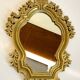 MIROIR Vintage Doré Style ROCAILLE