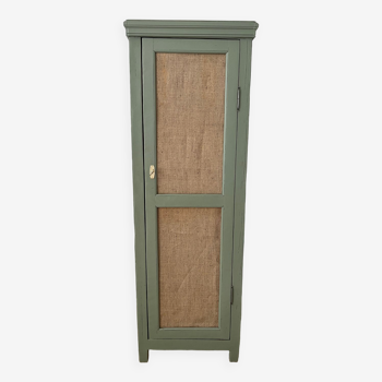 Small green cupboard celadon and jute