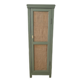 Small green cupboard celadon and jute