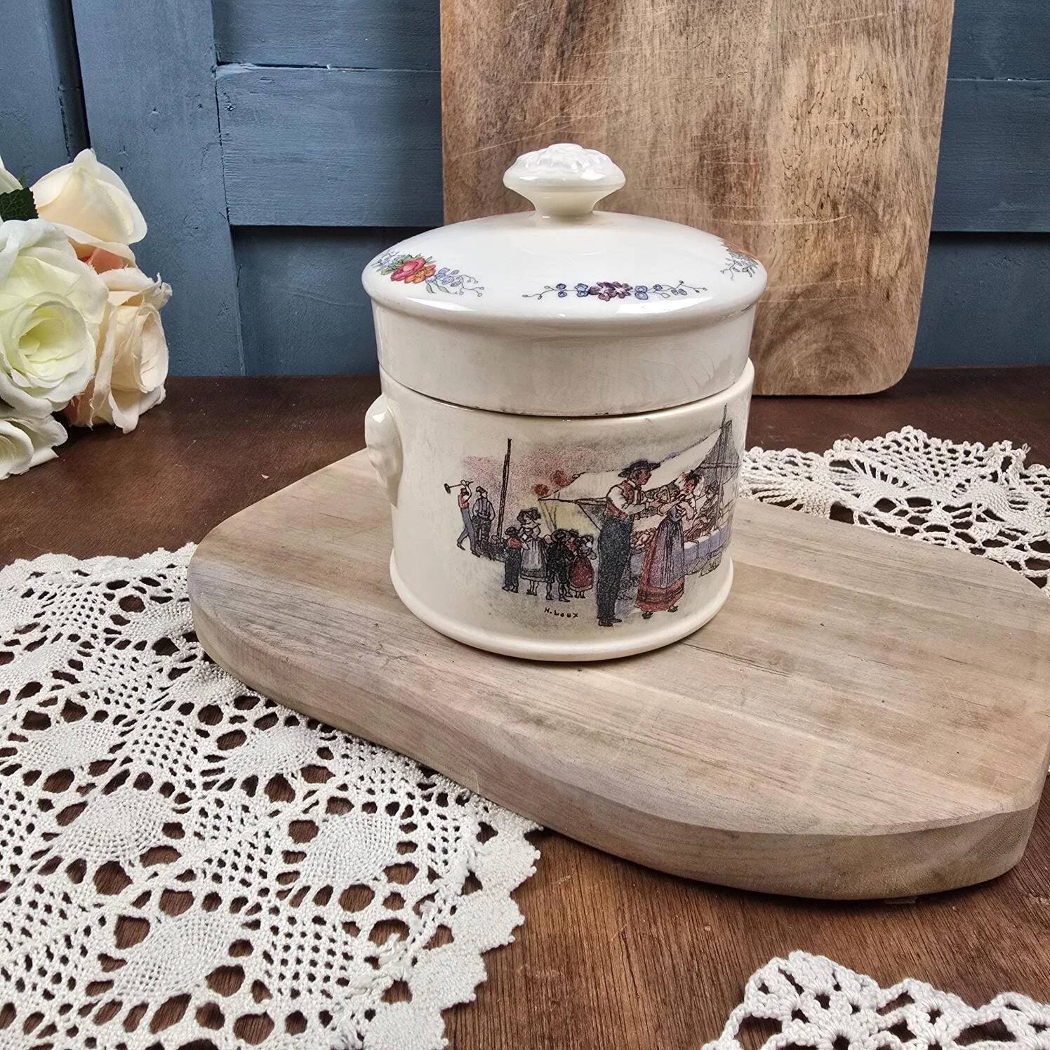 Antique storage jar Sarreguemines Obernai Henri Loux