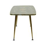 Fifties Rockabilly Coffee Table Glass Conical Golden Legs 90cm