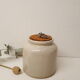 Sandstone pot with lid