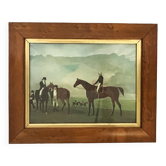 English watercolor reproduction of 20th century equestrian horse