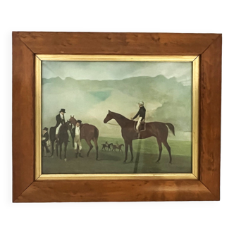 English watercolor reproduction of 20th century equestrian horse