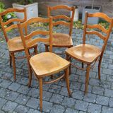 4 chaises bistro aux assises sérigraphiées