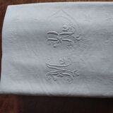 6 serviettes de table anciennes en coton damassé monogrammé MR