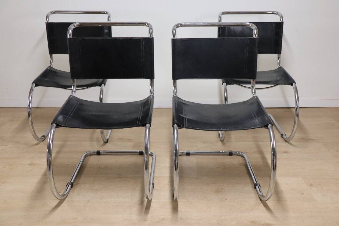 Set of 4 MR10 chairs by Ludwig Mies Van Der Rohe