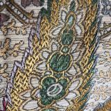 Algiers silk tablecloth, early 20th century, floral motifs enhanced with gold thread, handmade