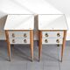 Pair of vintage 1950s mirrored bedside tables