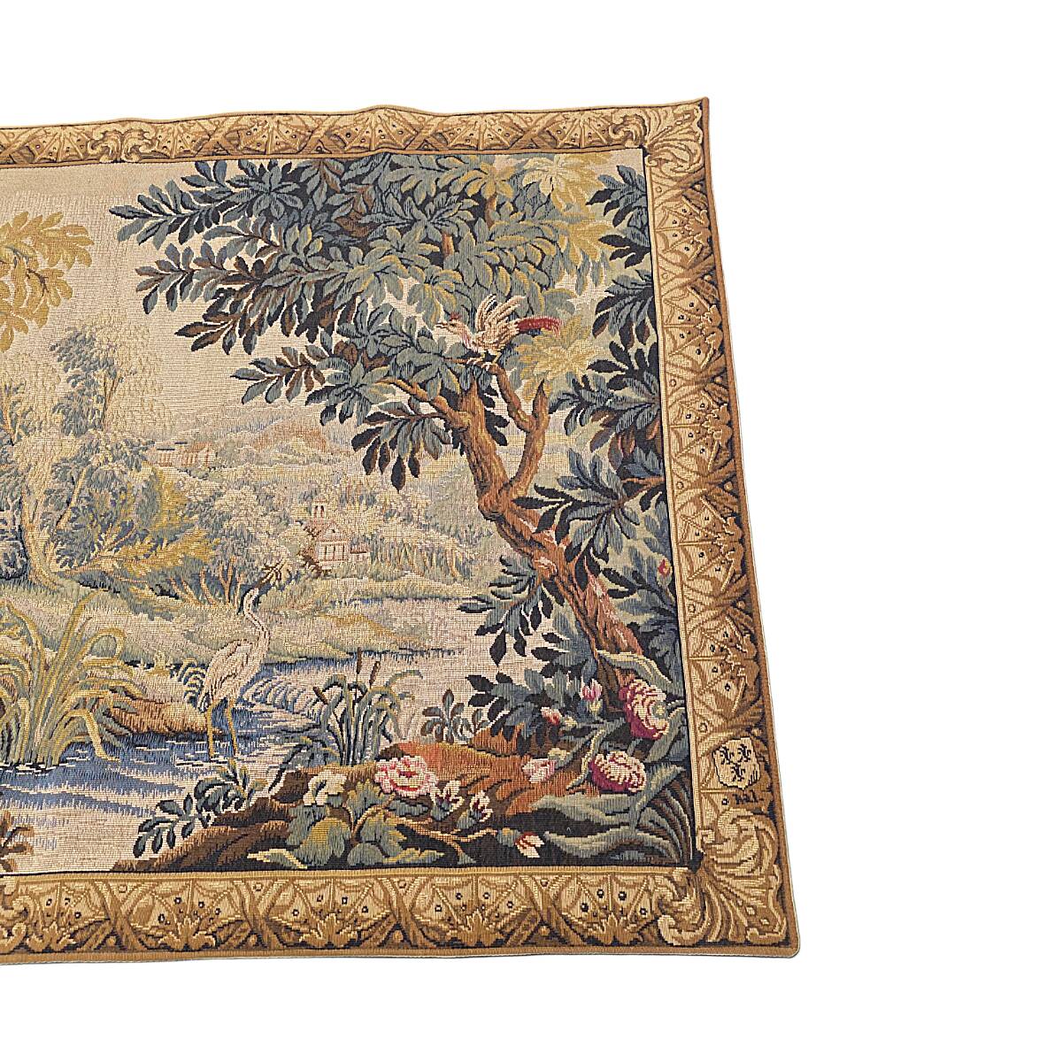 Tenture murale vintage de style Aubusson par Jules Pansu, années 1970/80