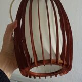 danish ceiling lamp in teak and paper from the 60s