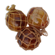 3 amber glass trawl balls