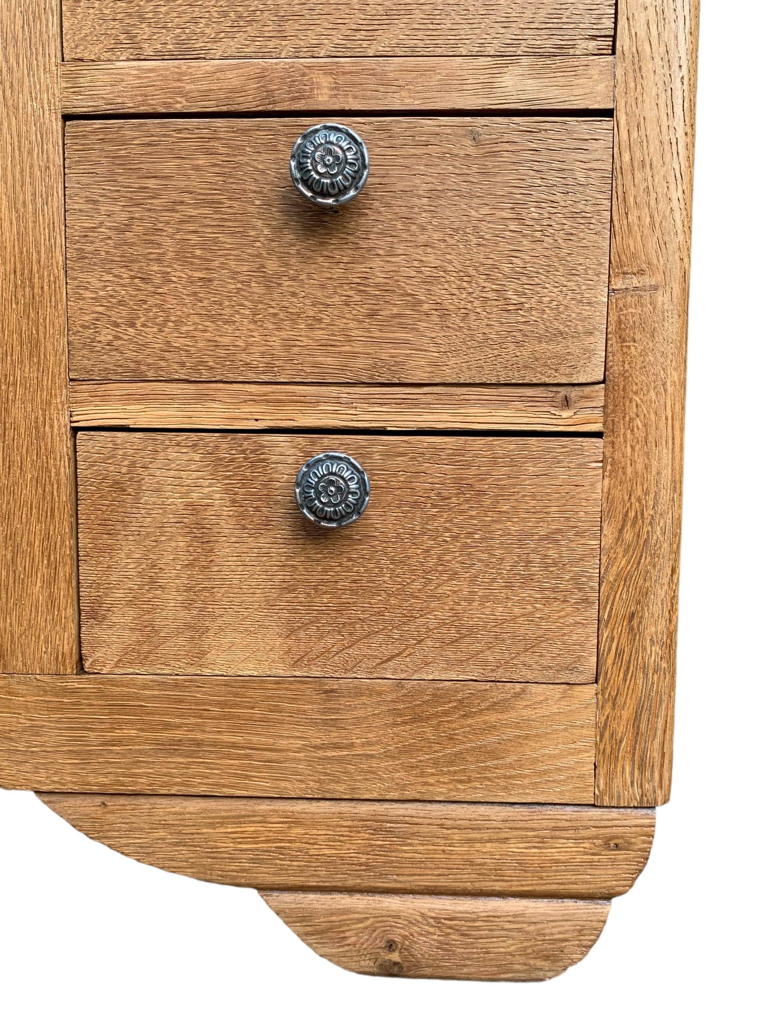 Buffet 9 tiroirs art déco chêne brut massif