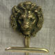 Lion head coat hooks in solid brass, Peerage England