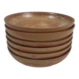 Set of 6 hollow plates in Puisaye stoneware