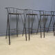 Tabourets de bar vintage en fer forgé et rotin, ensemble de 4 - années 1970