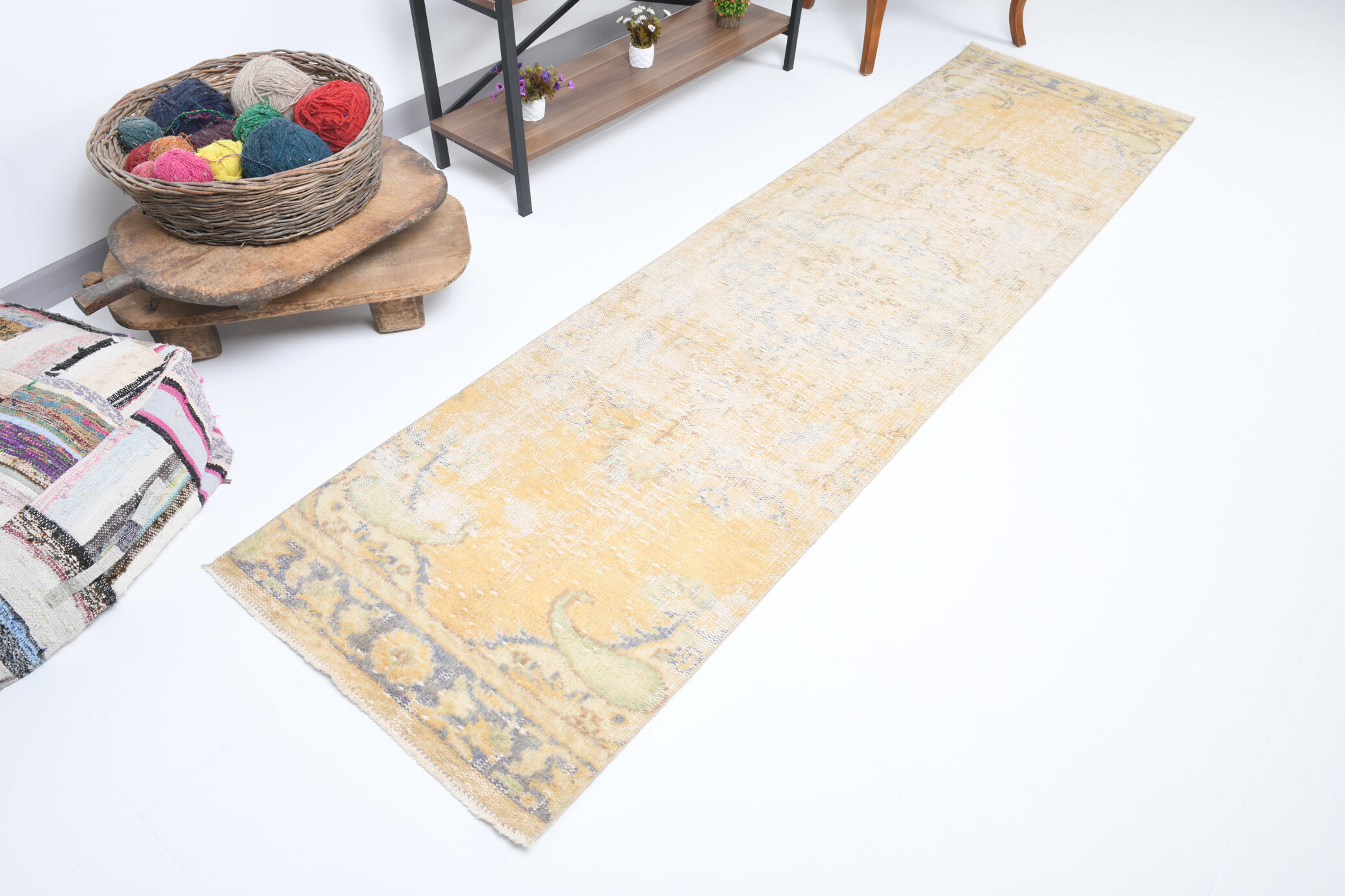 Antique oushak runner rug