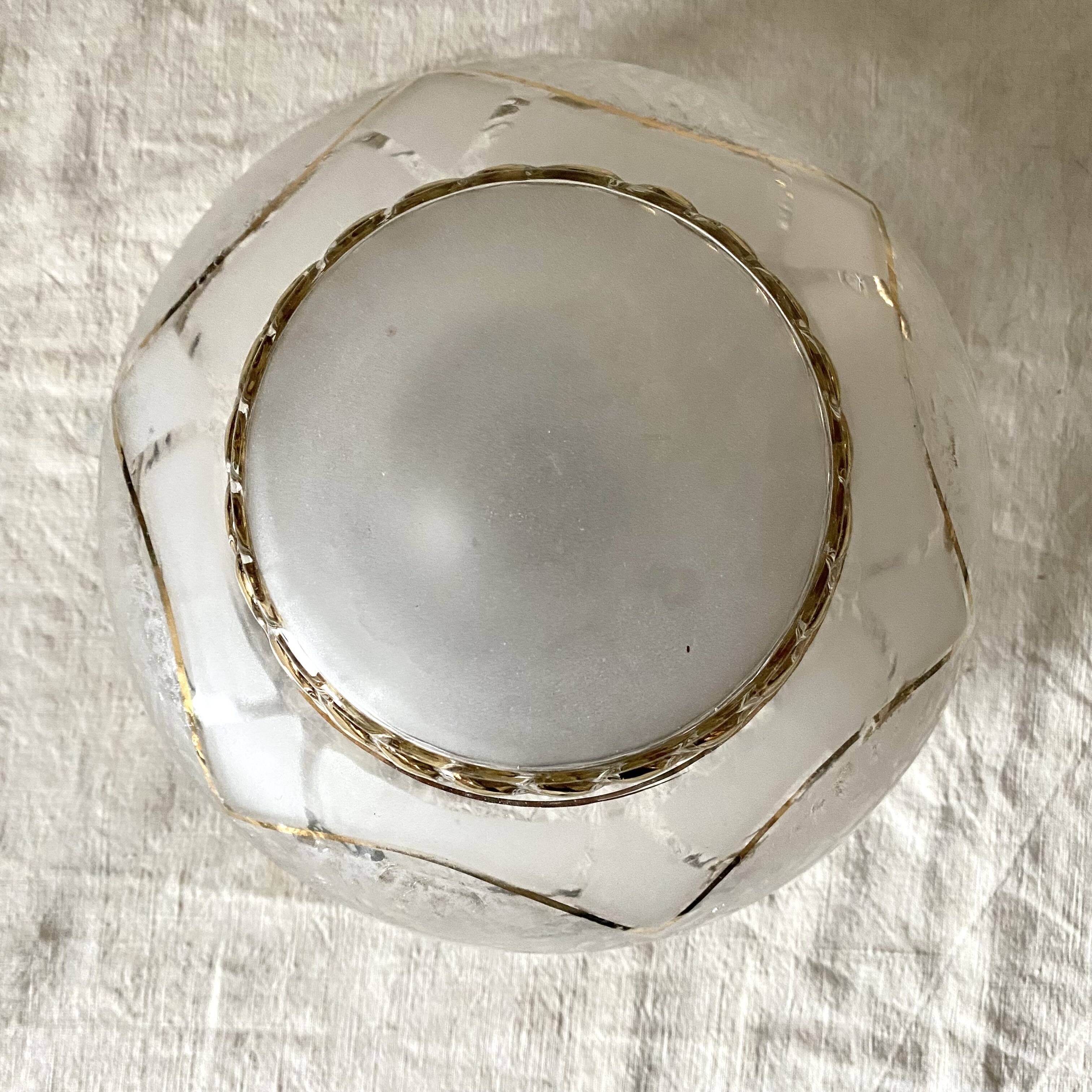 Art Deco ceiling light in frosted glass and gold