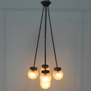 Suspension art déco avec 5 sphères sur 5 tiges