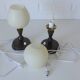Pair of Vintage Bedside Lamps Wooden Rustic Desk Lights 1960's