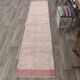 Tapis 2x10 pour couloir rose et Beige, tapis de course Vintage turc, 61x291Cm SK 34962
