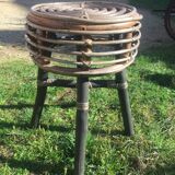 Two rattan stools 80s