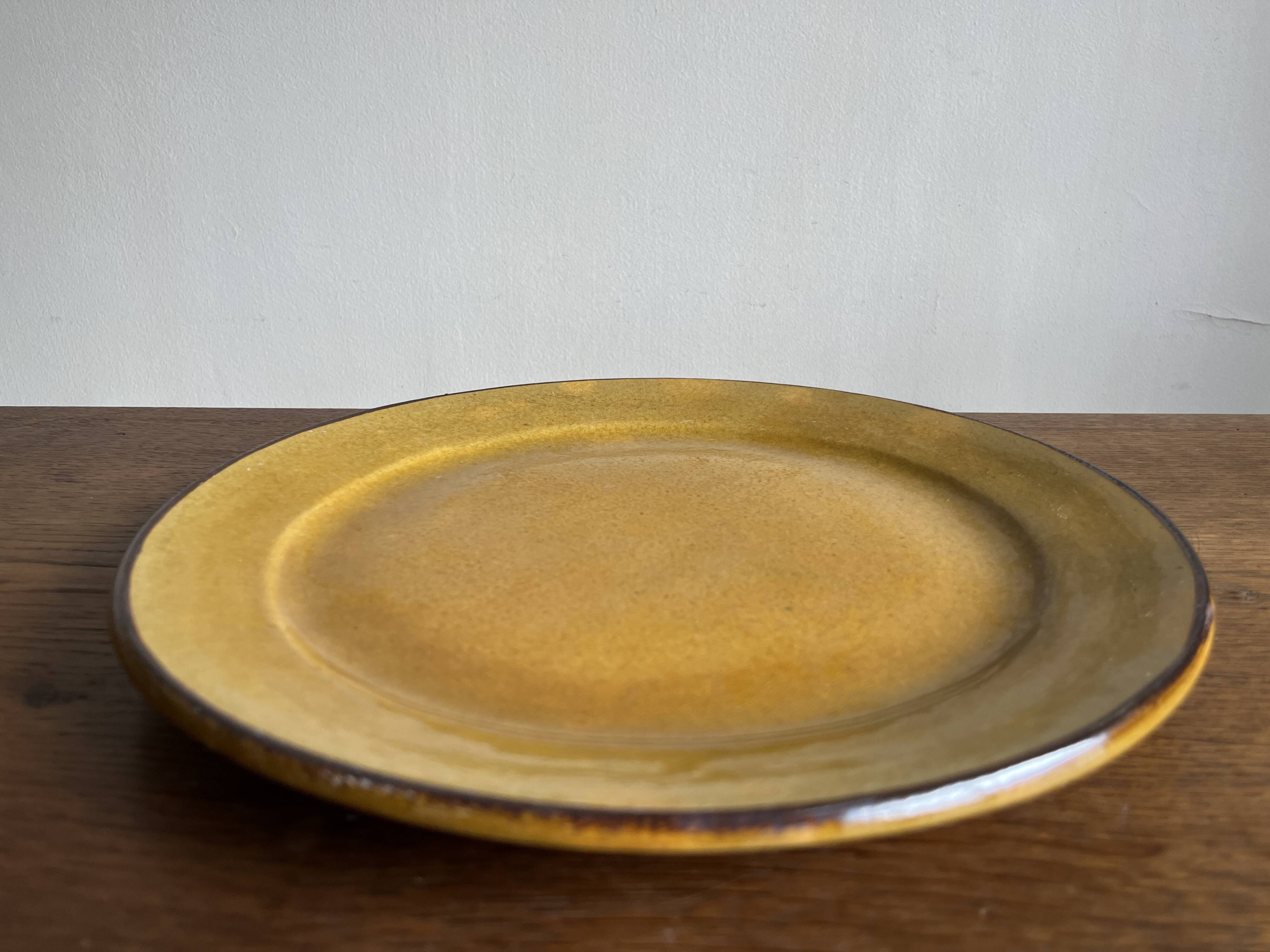 Glazed earthenware centrepiece Aegitna XXL plate Vallauris