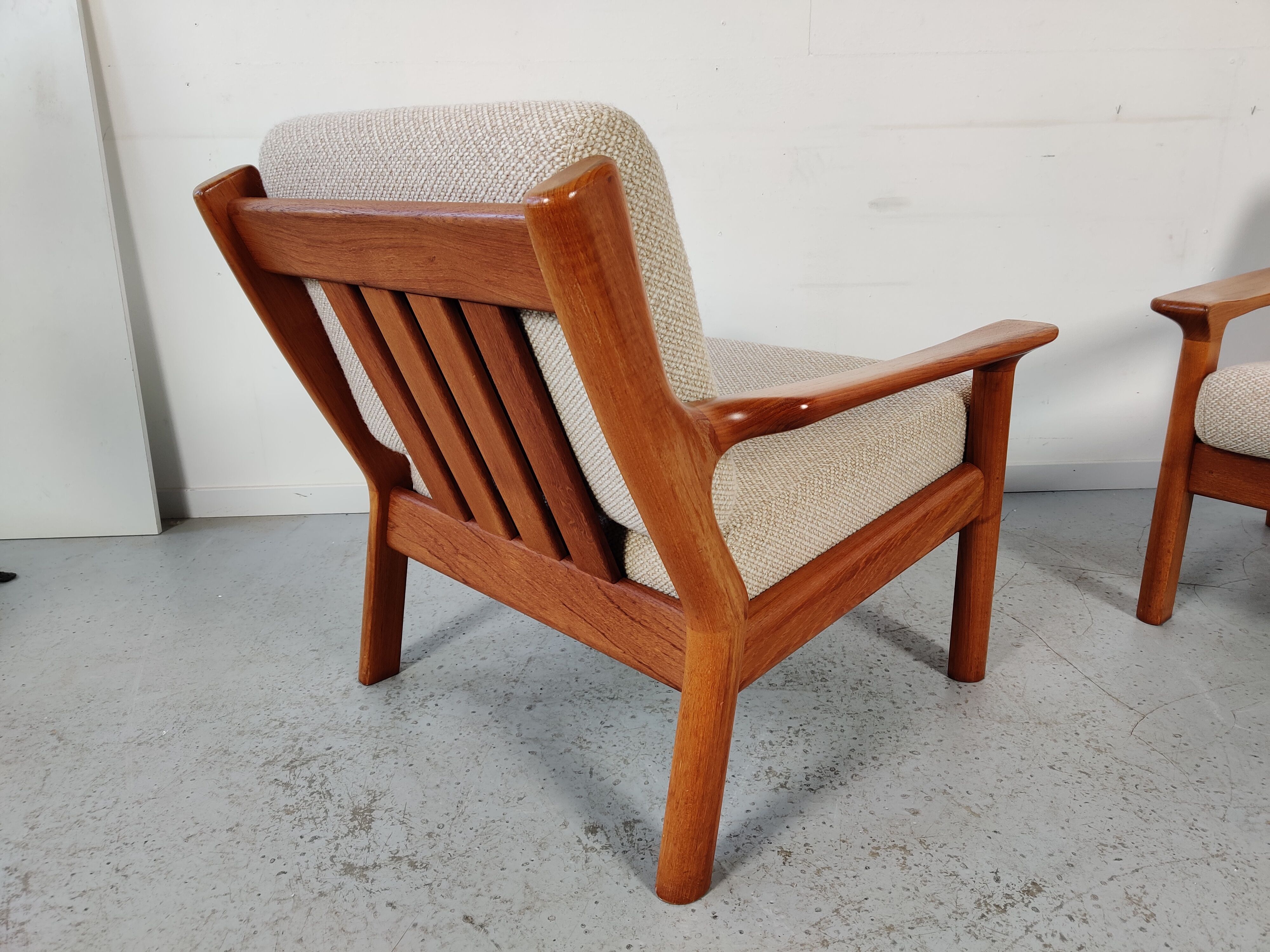 Juul Kristensen teak armchair pair for Glostrup, Denmark 60s