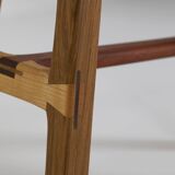 Contemporary handcrafted stool in solid oak and ash wood