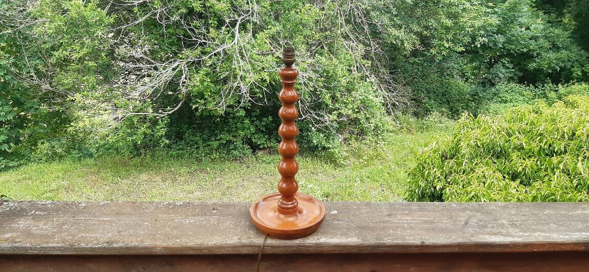 Vintage turned wood lamp FREE DELIVERY